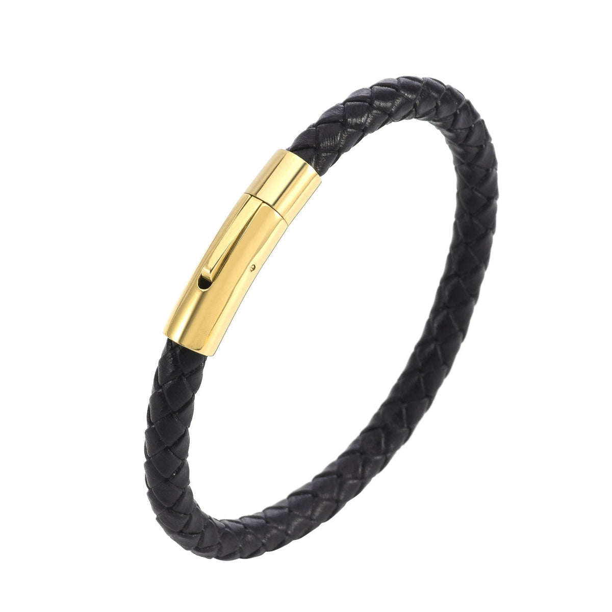 Pulsera trenzada de piel Valor | Oro