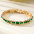 Pulsera statement verde esmeralda | Oro