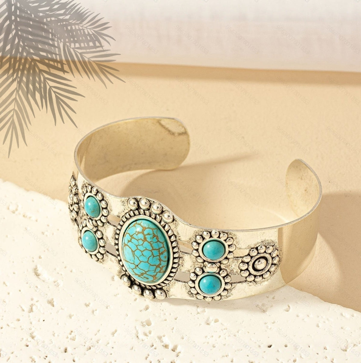 Brazalete turquesa Serena | Oro blanco