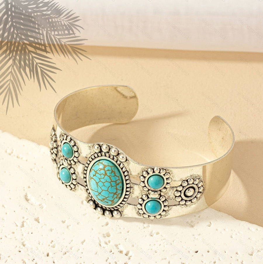Brazalete turquesa Serena | Oro blanco