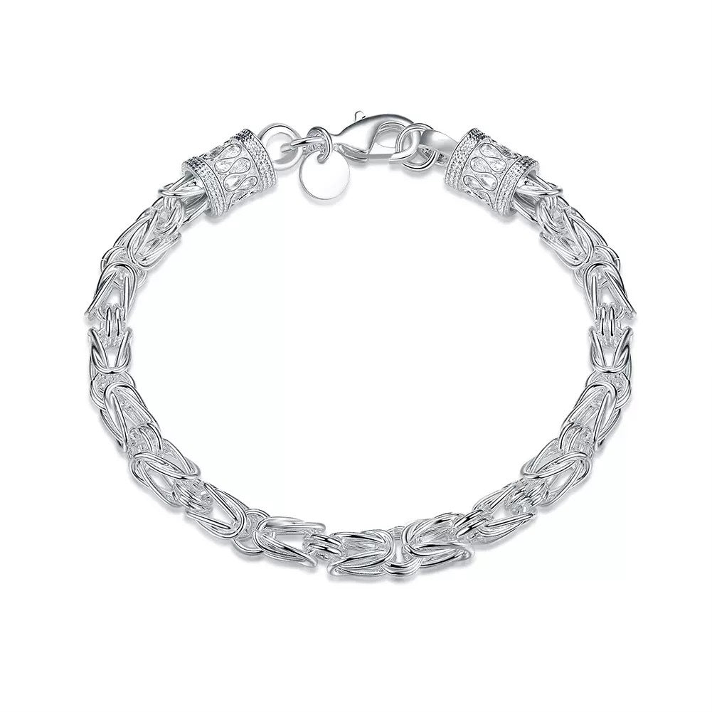 Pulsera Tejido Real | Oro blanco