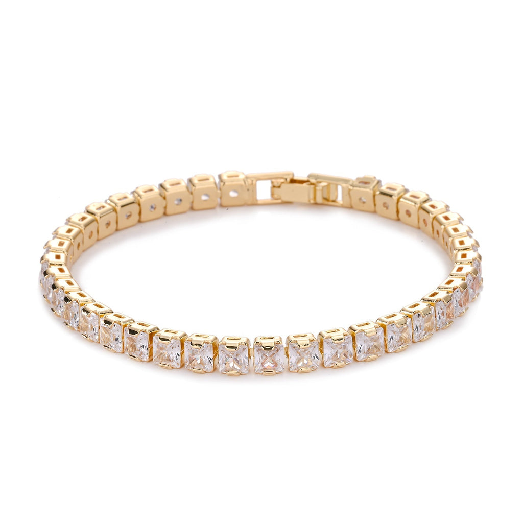 Pulsera tenis cuadrada | Oro
