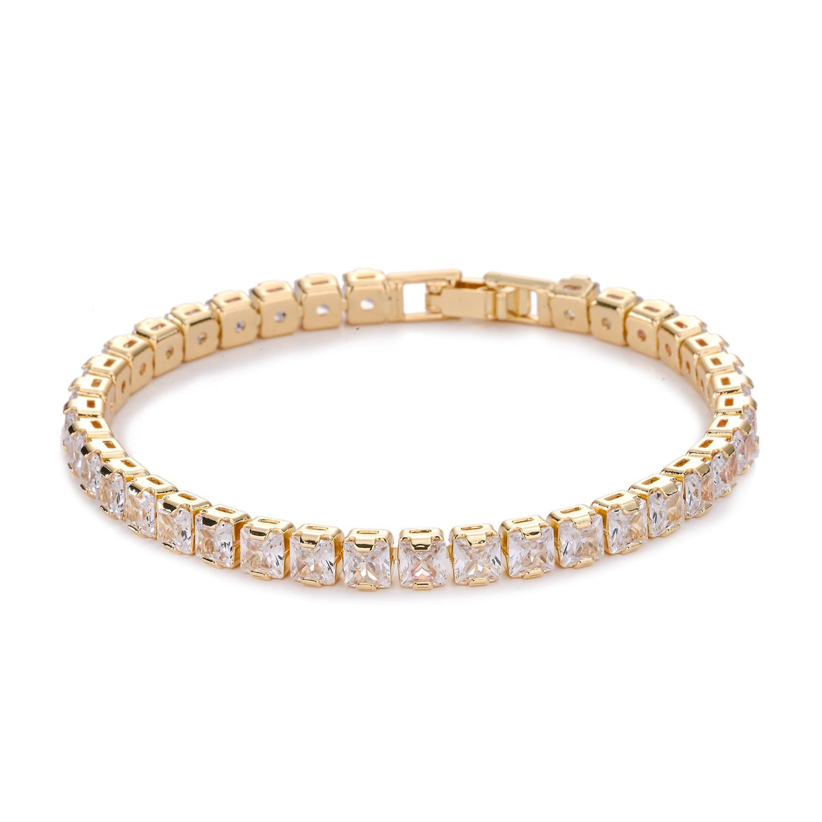 Pulsera tenis cuadrada | Oro