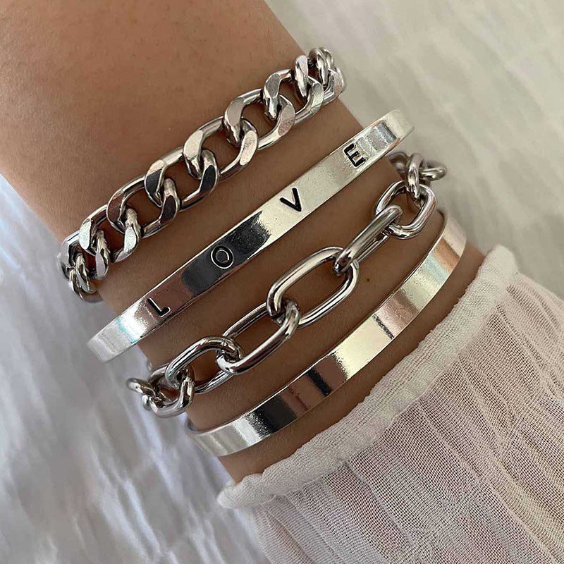 Set de pulseras Mercedes | Oro blanco