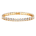 Pulsera tenis talla redonda | Oro