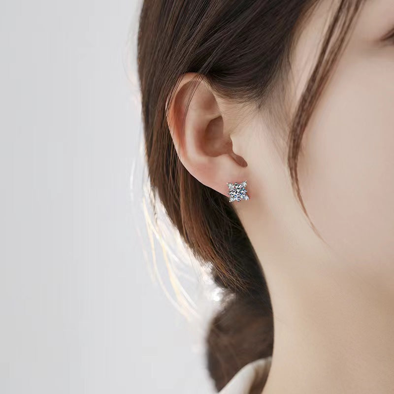 Pendientes Flor Aurelia | Oro blanco