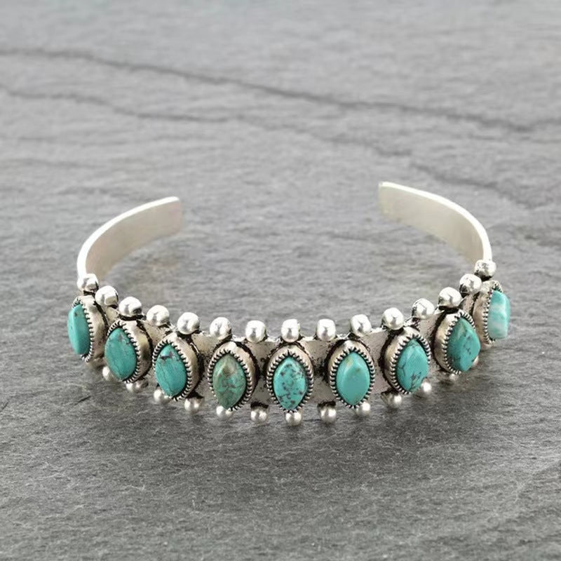Brazalete turquesa Almira | Oro blanco