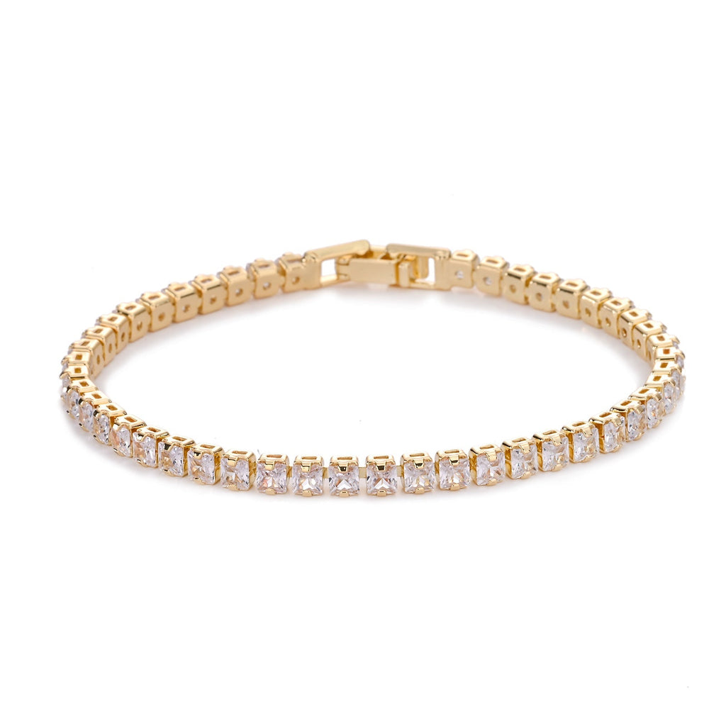 Pulsera tenis cuadrada | Oro