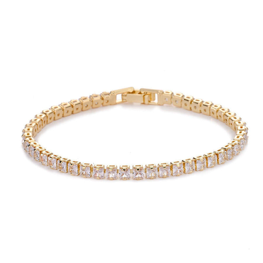 Pulsera tenis cuadrada | Oro