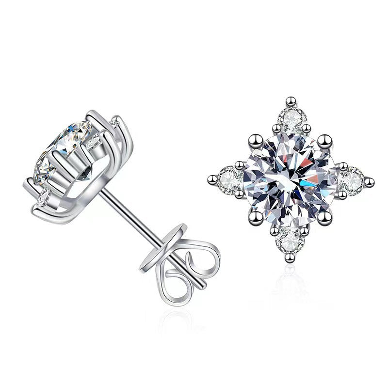 Pendientes Flor Aurelia | Oro blanco