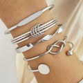 Set de pulseras Nudo Elegante | Oro blanco