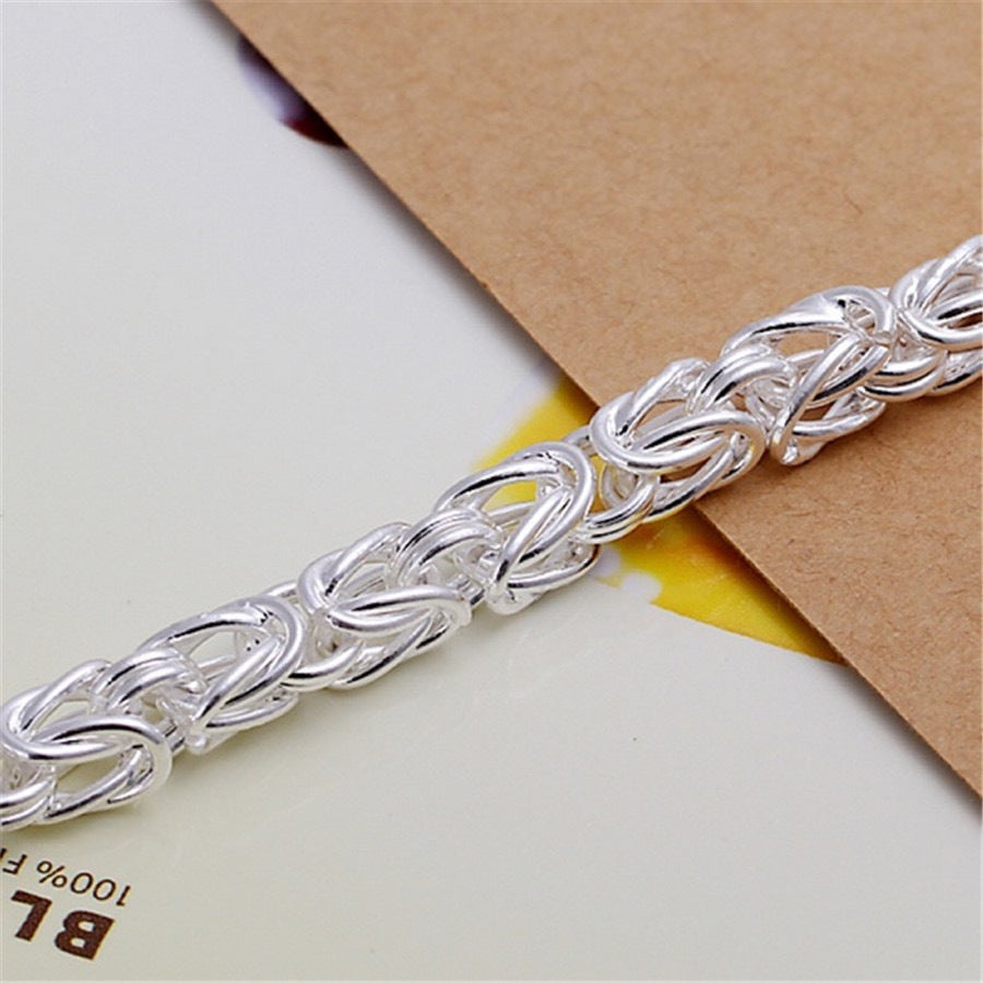 Pulsera Tejido Real | Oro blanco