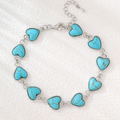 Pulsera statement Corazón Azul Mar | Oro blanco