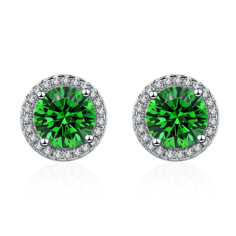 Pendientes Lucía Verde | Oro blanco