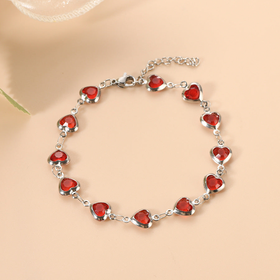 Pulsera Ofelia Granate | Oro blanco