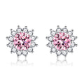 Pendientes Musa del Sol rosa | Oro blanco