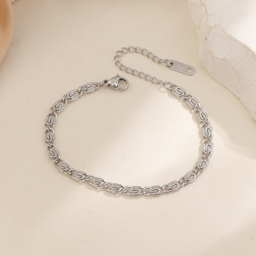 Pulsera cadena tejida | Oro