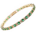 Pulsera tenis Trío de esmeraldas | Oro