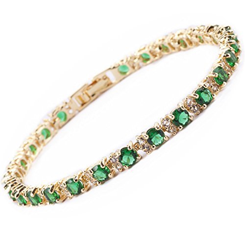 Pulsera tenis Trío de esmeraldas | Oro