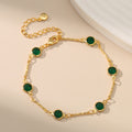 Pulsera cadena con esmeraldas | Oro