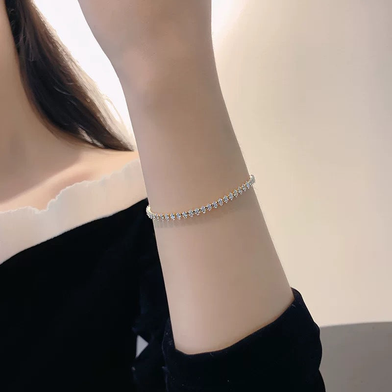 Pulsera tenis marquesa Violeta | Oro