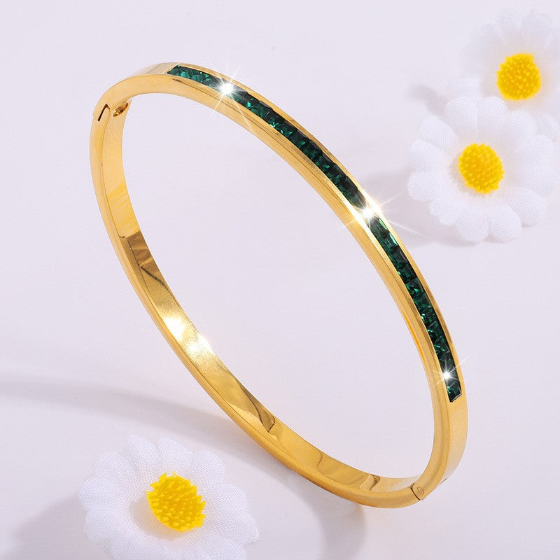 Pulsera Buenas Noches verde | Oro