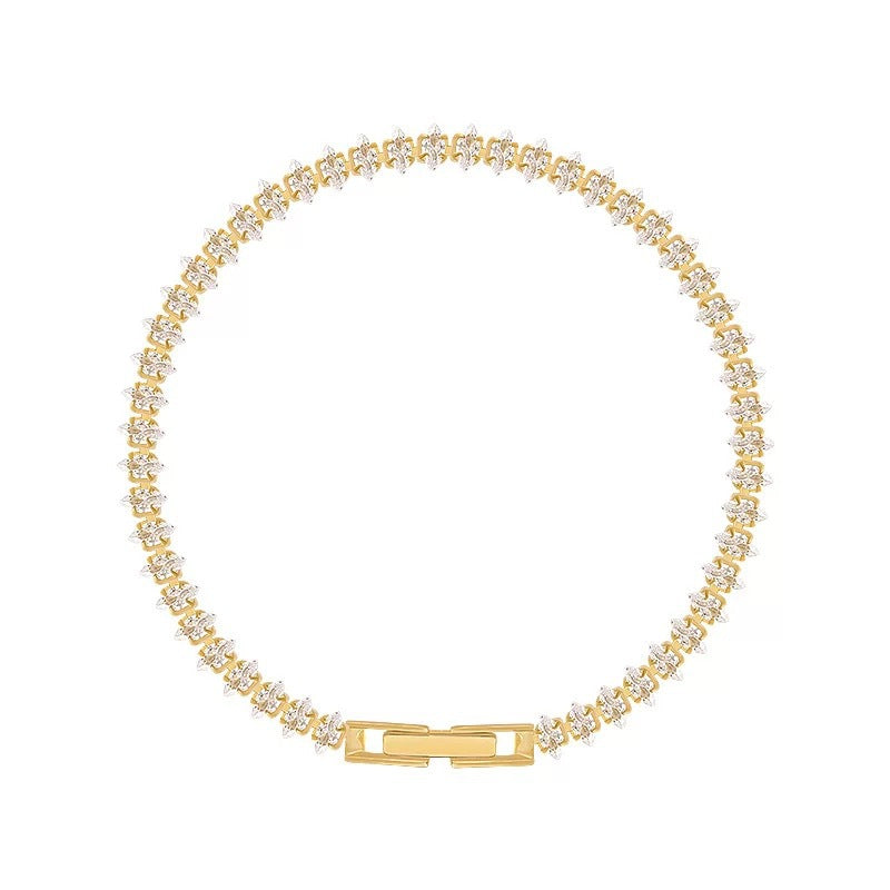 Pulsera tenis marquesa Violeta | Oro