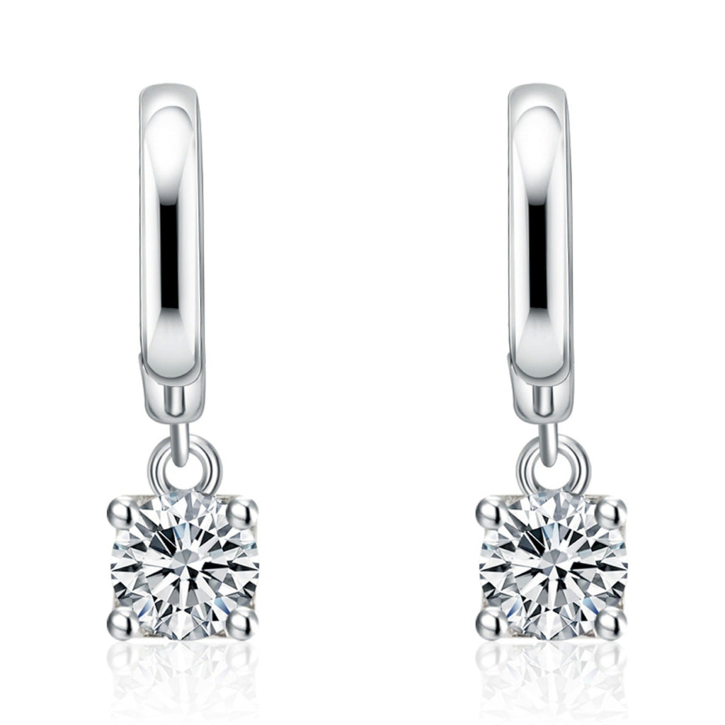 Pendientes colgantes cuadrados Aurora | Oro blanco