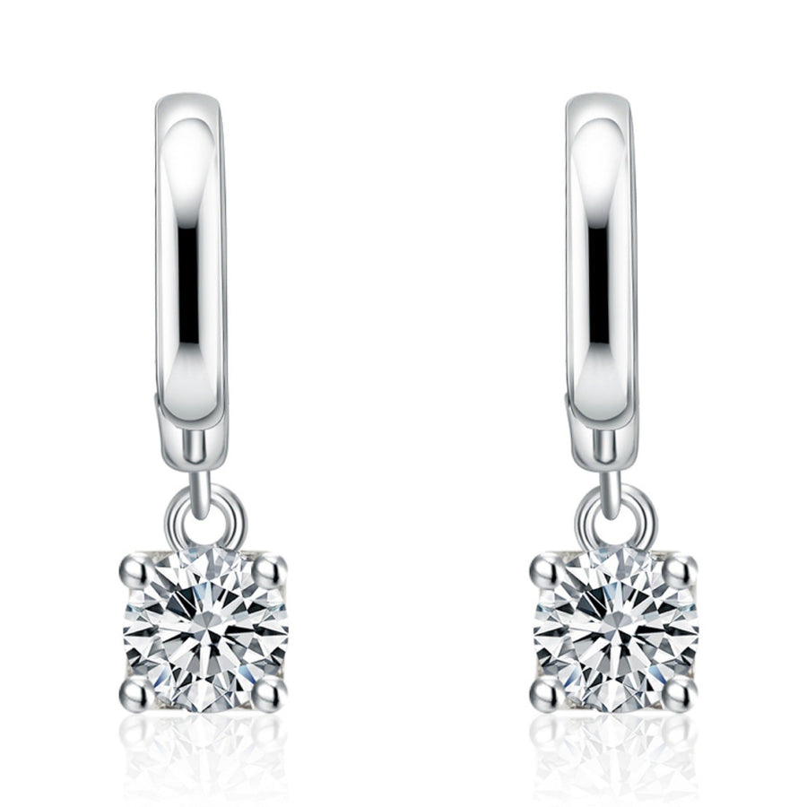 Pendientes colgantes cuadrados Aurora | Oro blanco