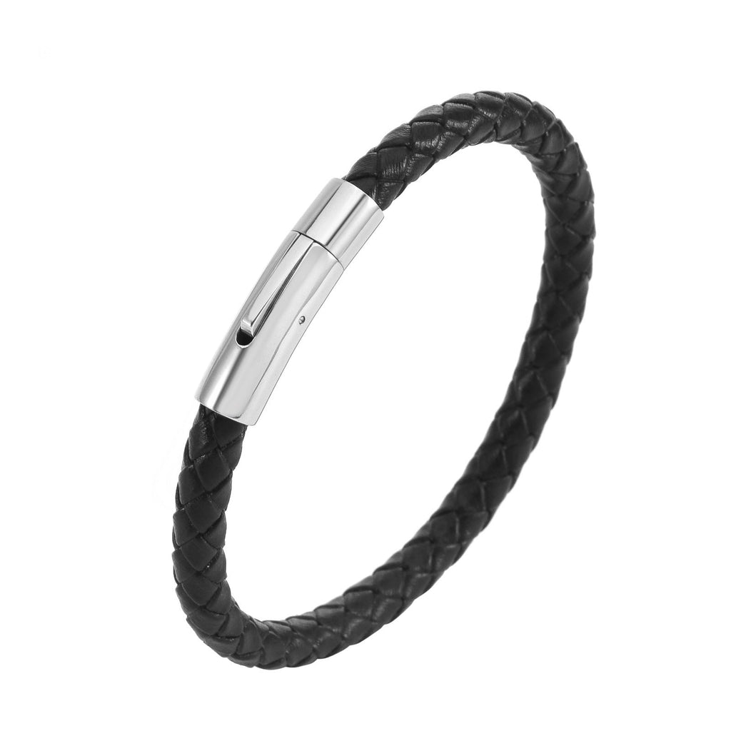 Pulsera trenzada de piel Valor | Oro