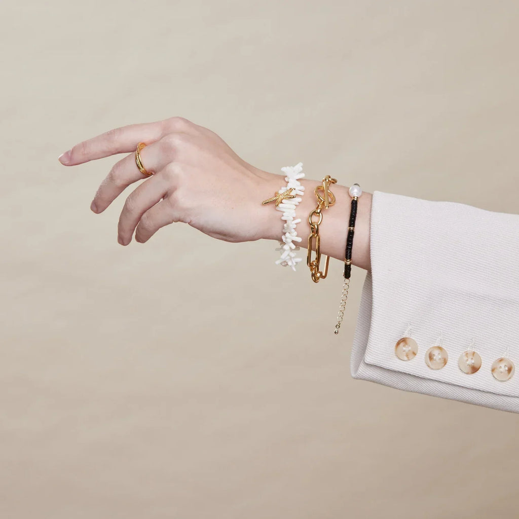 Pulsera de eslabones con cierre en T | Oro