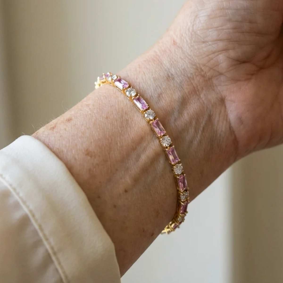 Pulsera tenis Peonía | Oro