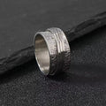 Anillo giratorio fino | Oro y plata