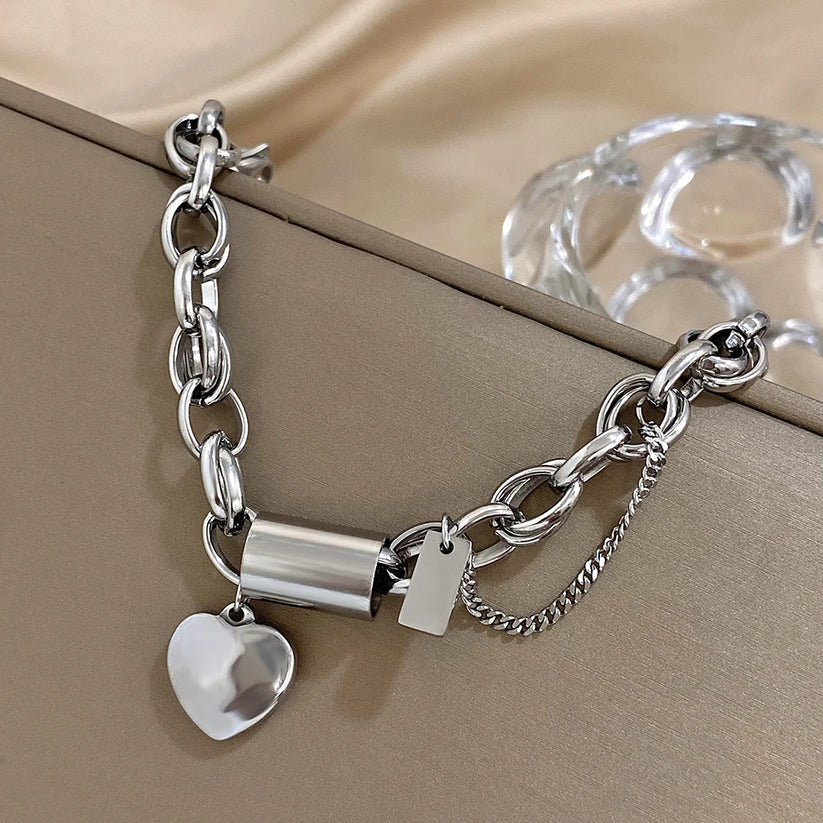 Pulsera gruesa Corazones | Oro