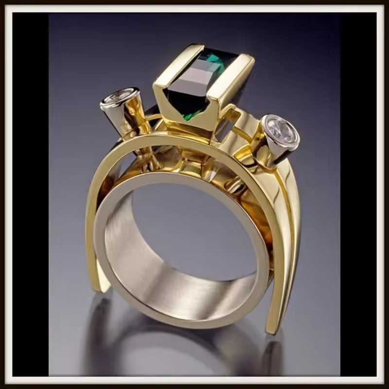 Anillo brillante con cristales | Oro