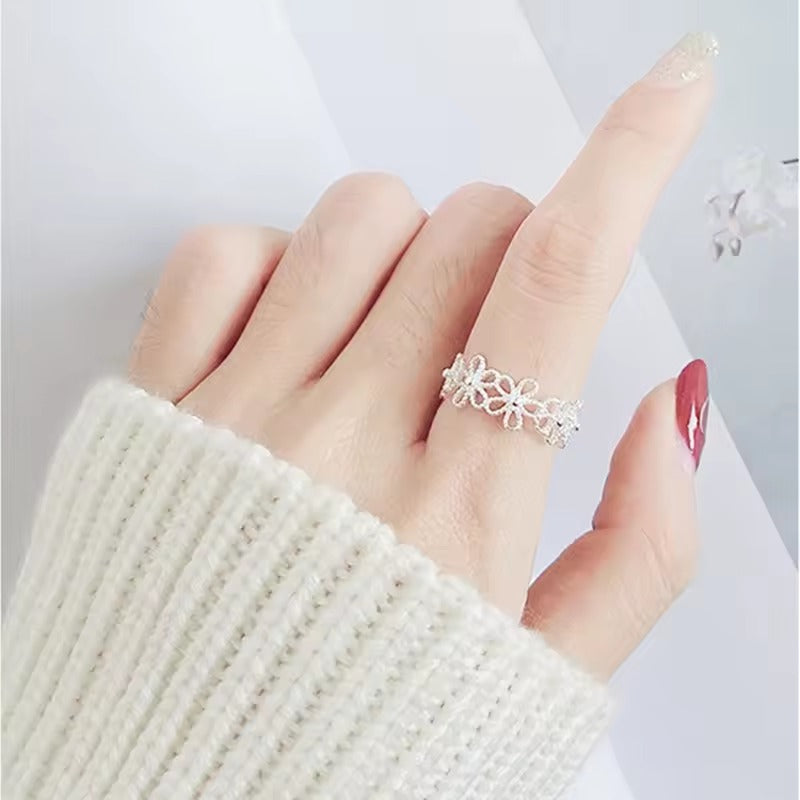 Anillo Flor antiguo calado | Plata