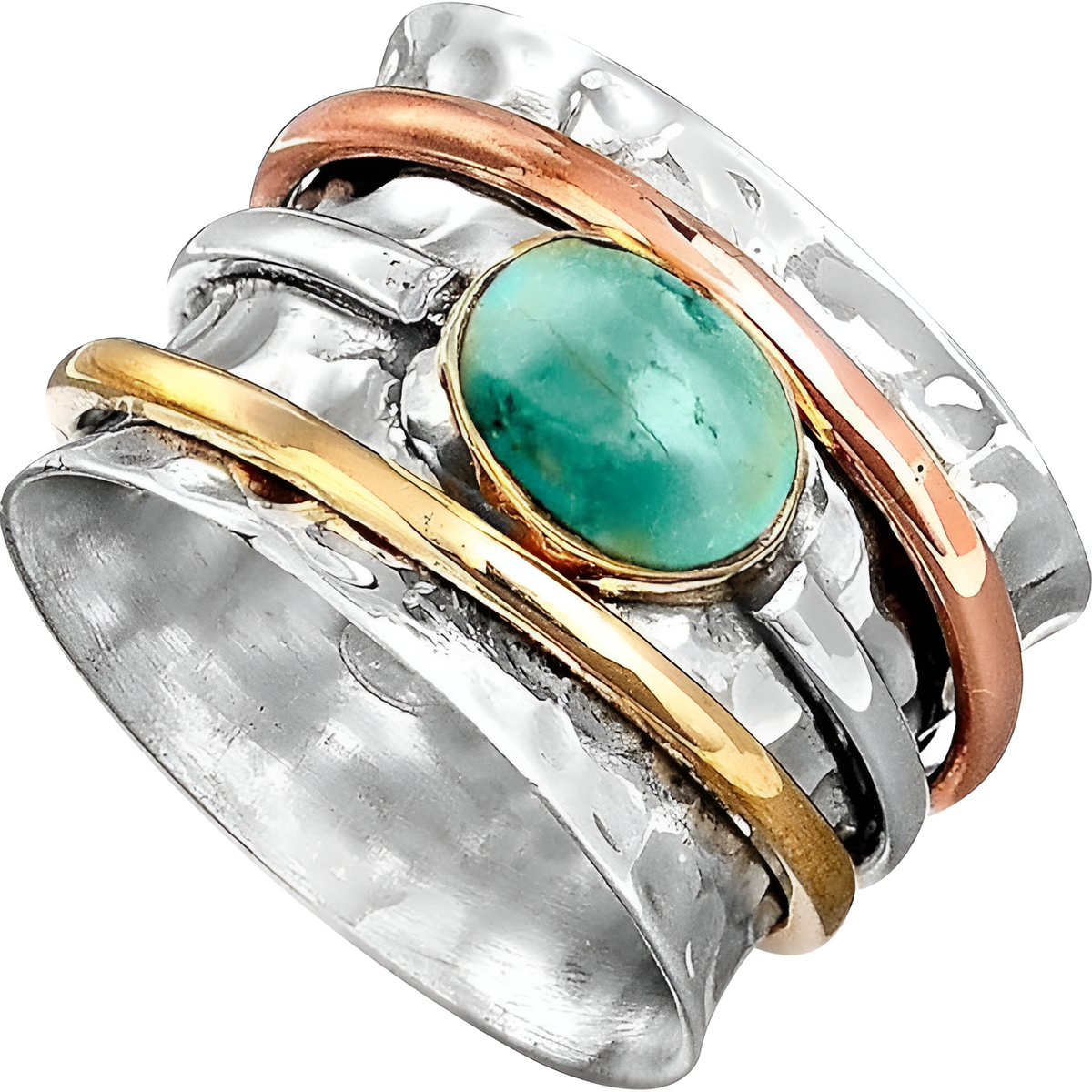 Anillo bohemio envolvente con turquesa
