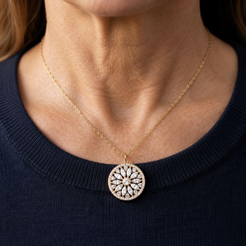 Collar Girasol con circonitas