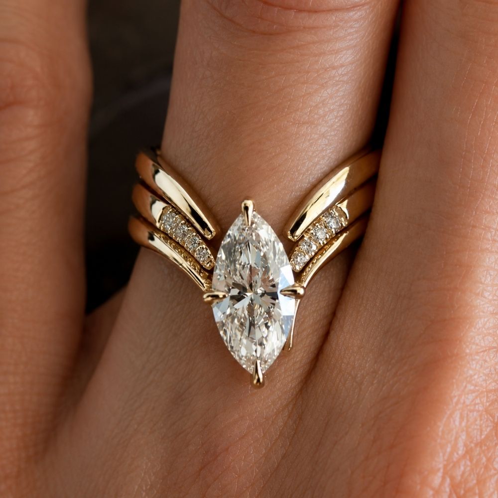 Set de anillos talla marquesa