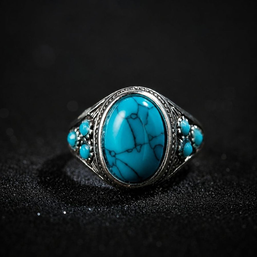 Anillo Nómada con piedra azul | Oro blanco