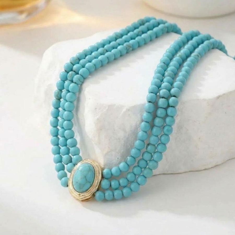 Collar antiguo de cuentas turquesa