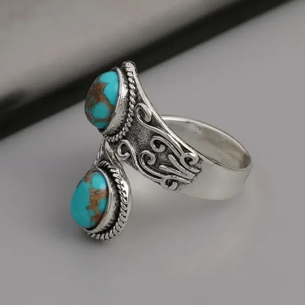 Anillo Cruz con turquesa