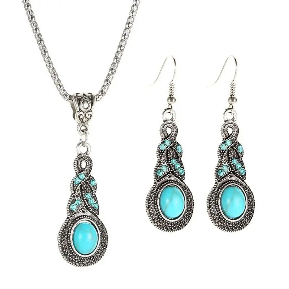 Set de joyas antiguas con turquesas