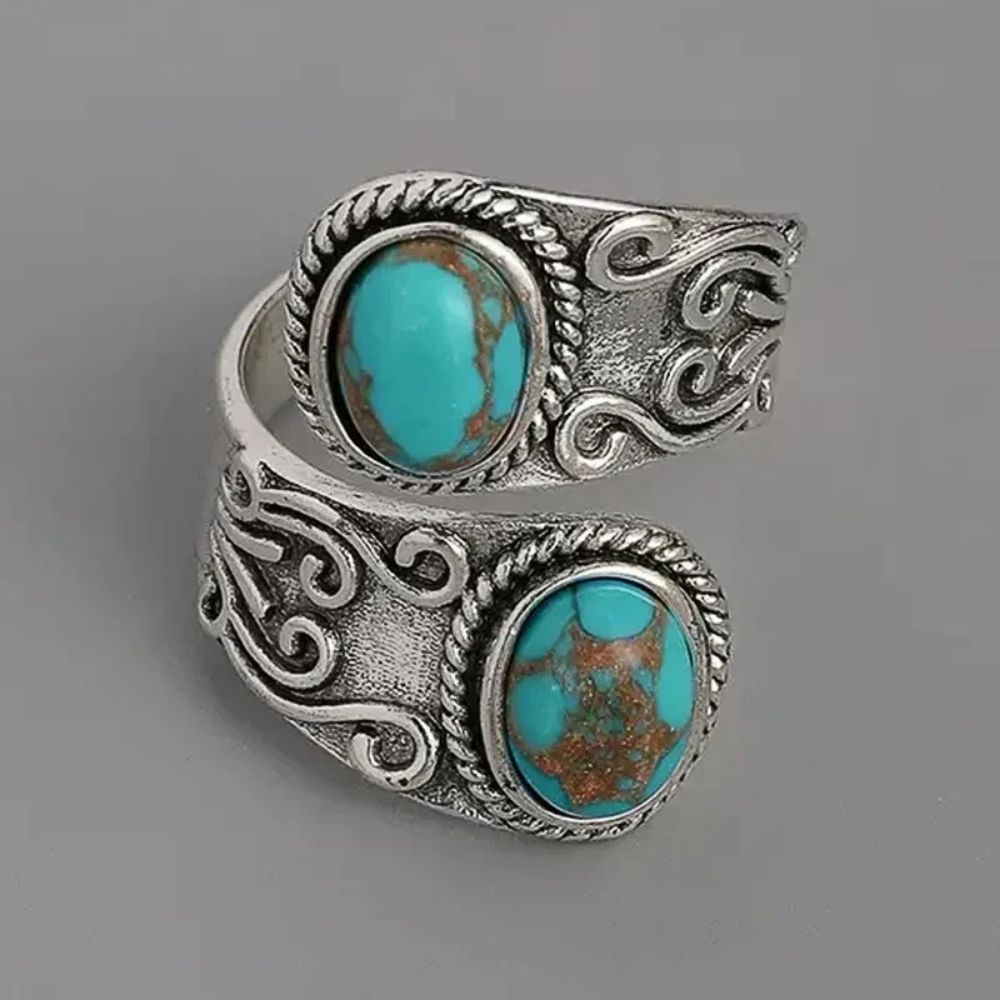 Anillo Cruz con turquesa