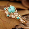 Set de anillos Aurora con turquesa | Oro