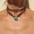 Collar bohemio con colgante turquesa