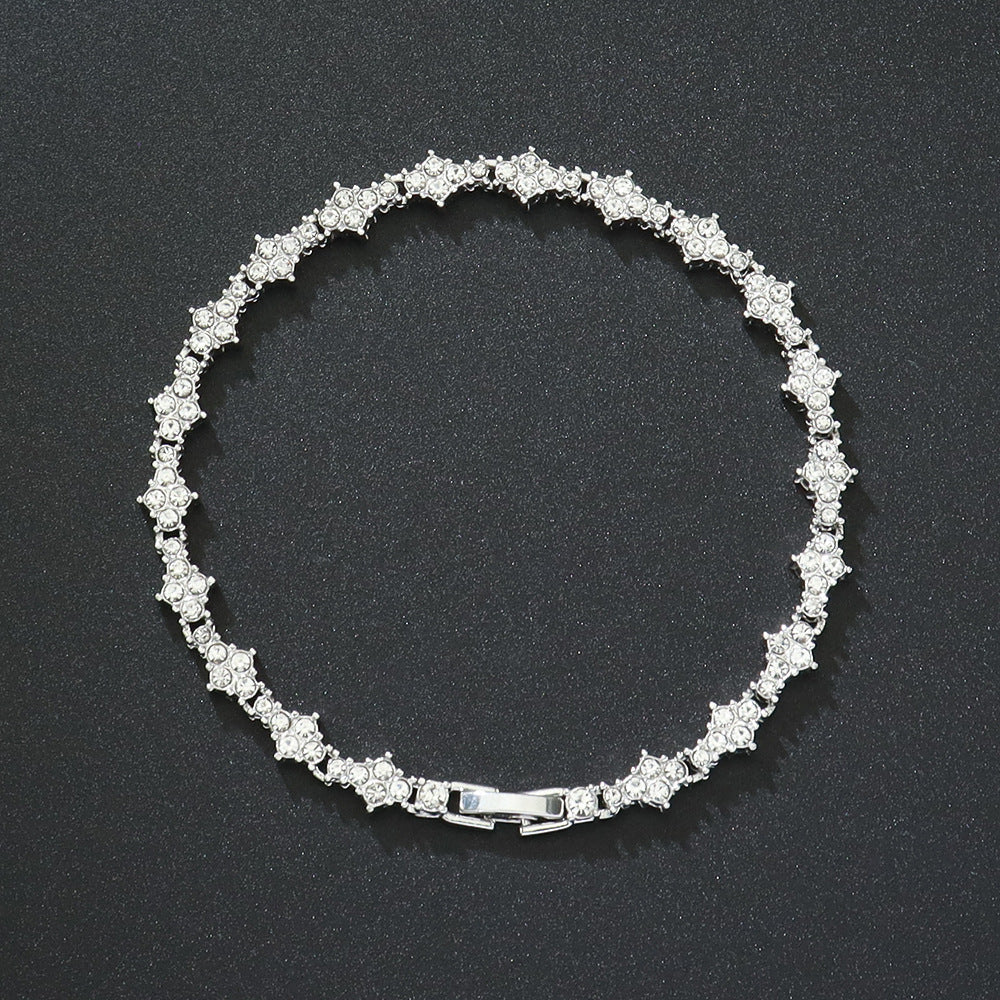 Pulsera tenis Racimo clásica | Oro blanco