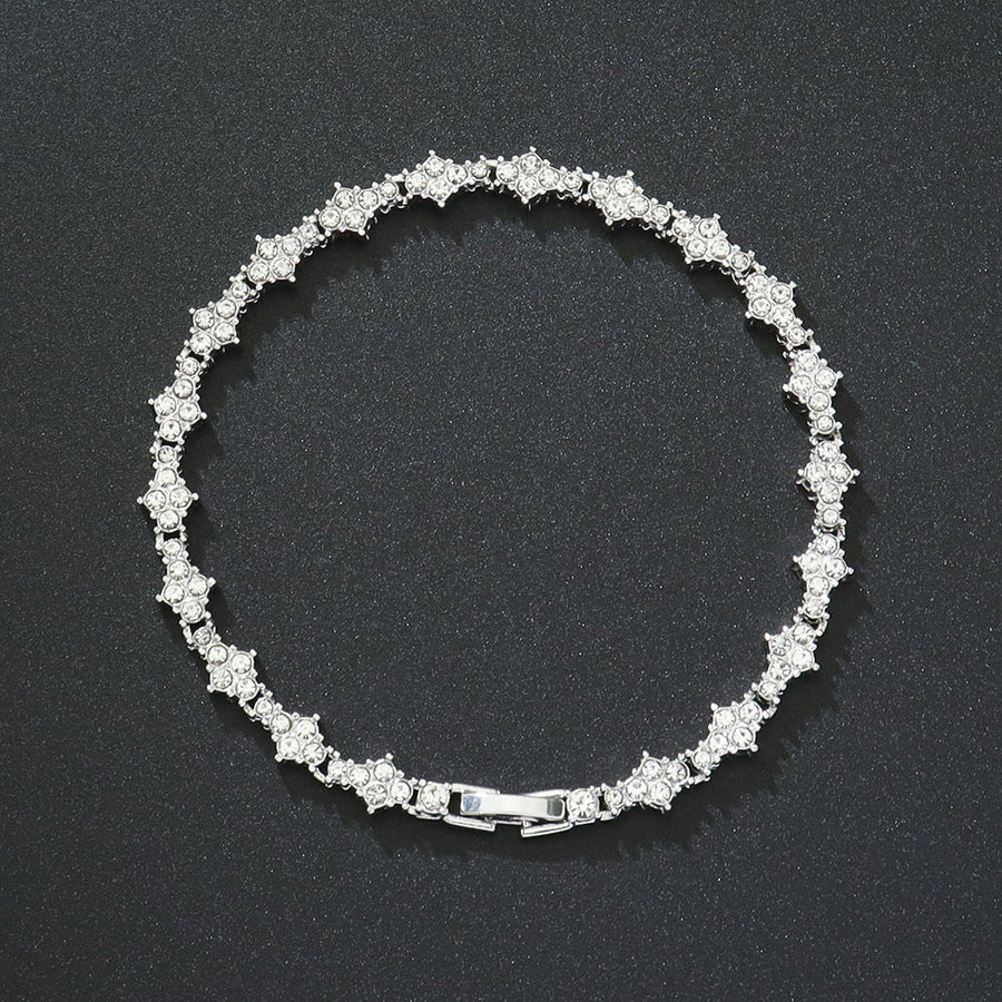 Pulsera tenis Racimo clásica | Oro blanco