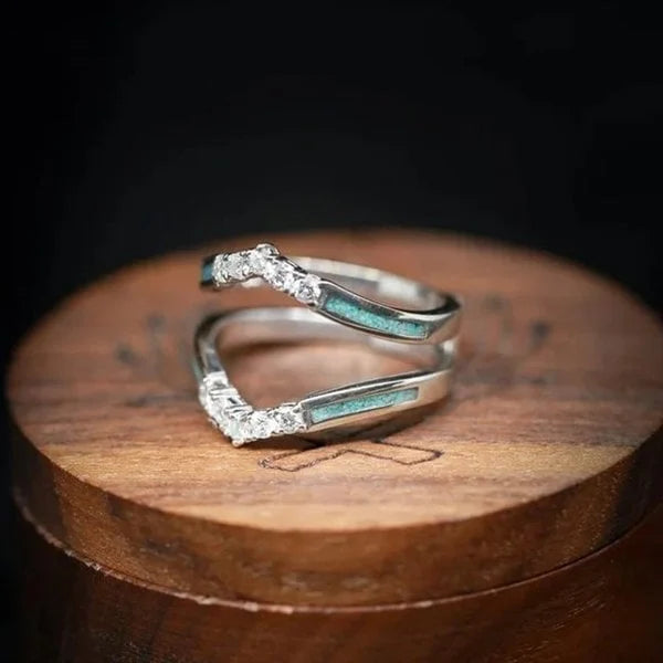 Anillo rombo con turquesa natural