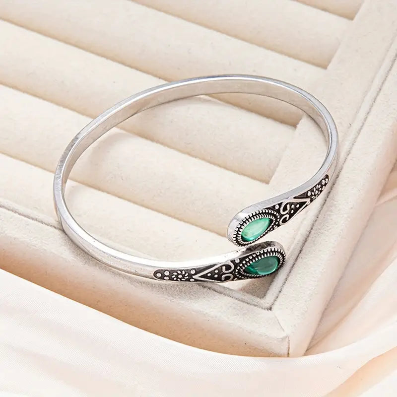 Pulsera Esmeralda | Oro blanco